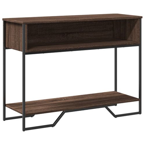 Table console chêne marron 100x35x74,5 cm bois d'ingénierie - Photo n°2; ?>