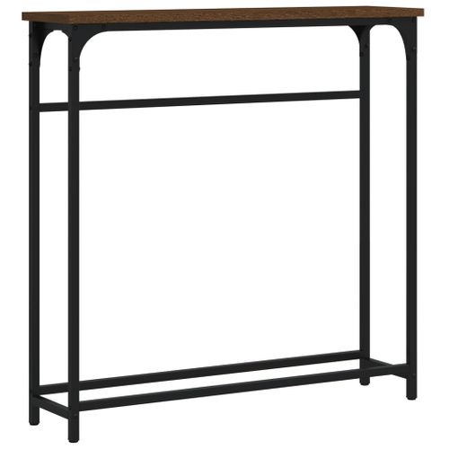 Table console chêne marron 75x19,5x75 cm bois d'ingénierie - Photo n°2; ?>