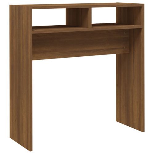 Table console Chêne marron 78x30x80 cm Bois d'ingénierie - Photo n°2; ?>