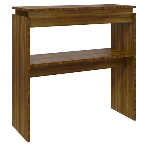 Table console Chêne marron 80x30x80 cm Bois d'ingénierie - Photo n°2; ?>