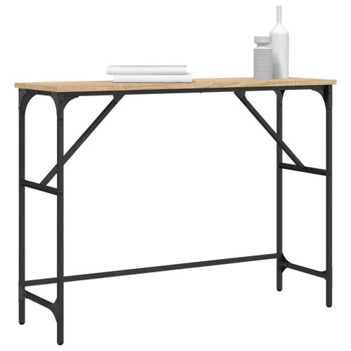 Table console chêne sonoma 100x32x75 cm bois d'ingénierie - Photo n°3; ?>
