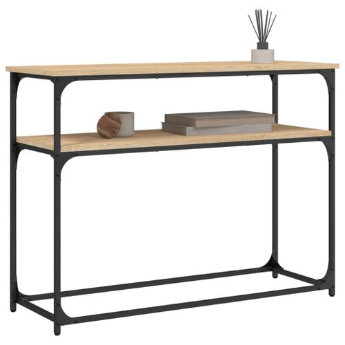 Table console chêne sonoma 100x35,5x75 cm bois d'ingénierie - Photo n°3; ?>