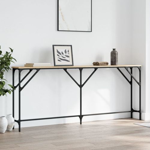 Table console chêne sonoma 180x23x75 cm bois d'ingénierie - Photo n°2; ?>