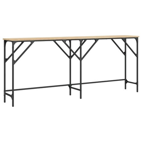 Table console chêne sonoma 180x29x75 cm bois d'ingénierie - Photo n°2; ?>