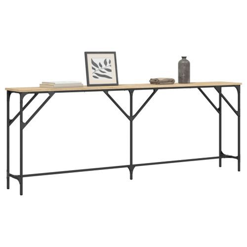 Table console chêne sonoma 200x29x75 cm bois d'ingénierie - Photo n°3; ?>