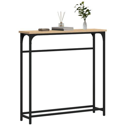 Table console chêne sonoma 75x19,5x75 cm bois d'ingénierie - Photo n°3; ?>