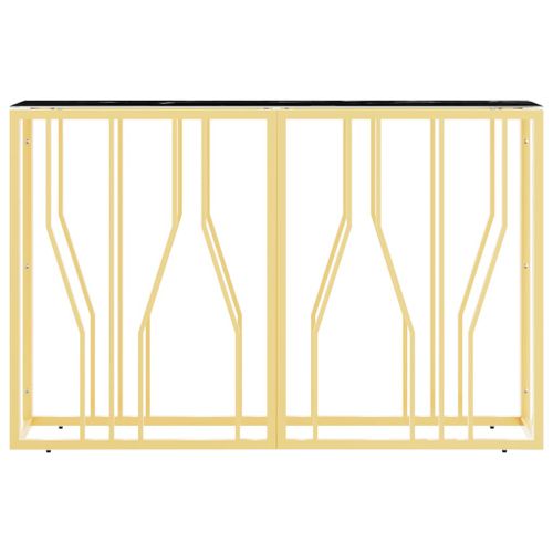 Table console doré 110x30x70 cm acier inoxydable et verre - Photo n°3; ?>