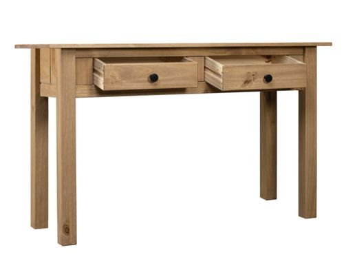 Table console en bois de pin massif Autika 110 cm – Élégance rustique et polyvalence - Photo n°3; ?>