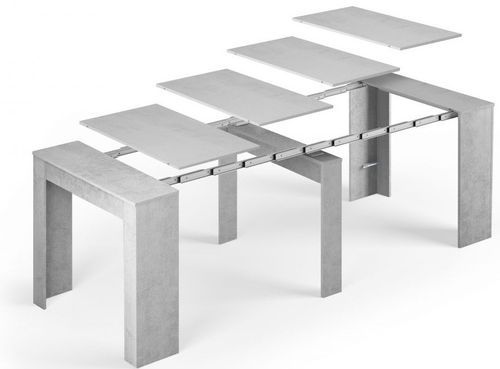 Table console extensible bois melaminé gris Robas 51/237 cm - Photo n°2; ?>
