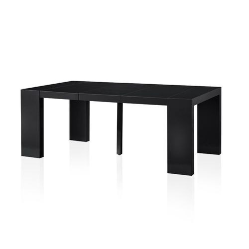 Table console extensible Bois Noir carbone 50 à 200 cm - 10 personnes - Photo n°3; ?>