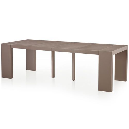 Table console extensible Bois Taupe 50 à 250 cm - 12 personnes - Photo n°3; ?>