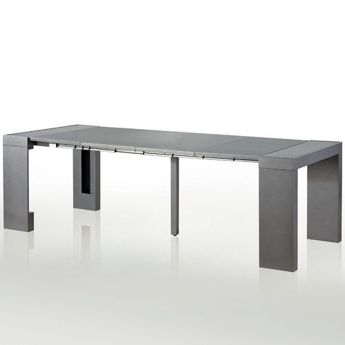 Table console extensible Gris satiné 50 à 250 cm - 12 personnes Jade - Photo n°3; ?>