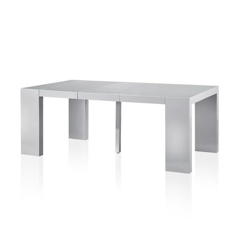 Table console extensible laquée Argent 50 à 200 cm - 10 personnes - Photo n°2; ?>