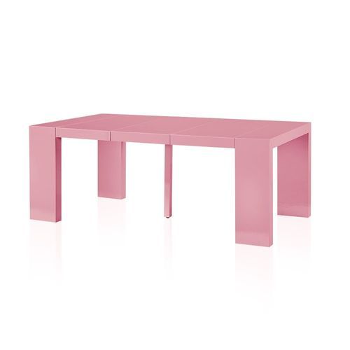 Table console extensible laquée Rose 50 à 250 cm - 12 personnes - Photo n°2; ?>