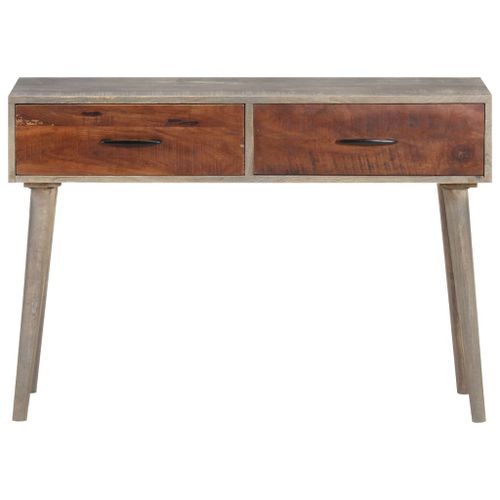 Table console Gris 110x35x75 cm Bois de manguier massif brut - Photo n°3; ?>