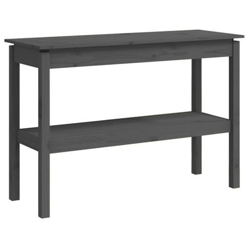 Table console Gris 110x40x75 cm Bois de pin solide - Photo n°2; ?>