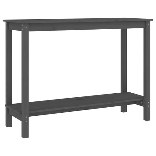 Table console Gris 110x40x80 cm Bois massif de pin - Photo n°2; ?>