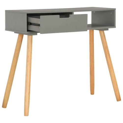 Table console Gris 80x30x72 cm Pin massif - Photo n°2; ?>