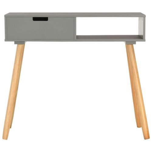 Table console Gris 80x30x72 cm Pin massif - Photo n°3; ?>