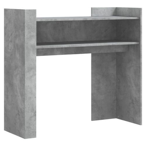 Table console gris béton 100x35x90 cm bois d'ingénierie - Photo n°2; ?>