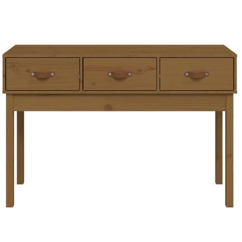 Table console Marron miel 114x40x75 cm Bois massif de pin - Photo n°3; ?>