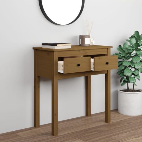 Table console Marron miel 70x35x75 cm Bois massif de pin - Photo n°3; ?>