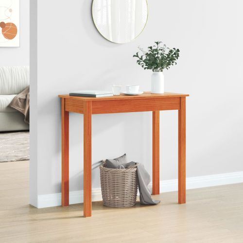 Table console marron miel 80x40x75 cm bois massif de pin - Photo n°3; ?>