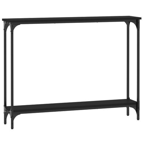 Table console noir 100x22,5x75 cm bois d'ingénierie - Photo n°2; ?>