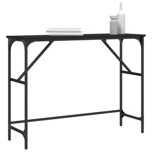 Table console noir 100x32x75 cm bois d'ingénierie - Photo n°3; ?>