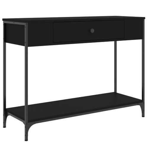 Table console noir 100x34,5x75 cm bois d'ingénierie - Photo n°2; ?>