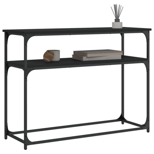 Table console noir 100x35,5x75 cm bois d'ingénierie - Photo n°3; ?>