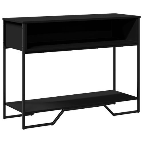 Table console noir 100x35x74,5 cm bois d'ingénierie - Photo n°2; ?>