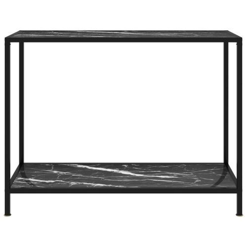 Table console Noir 100x35x75 cm Verre trempé 2 - Photo n°2; ?>