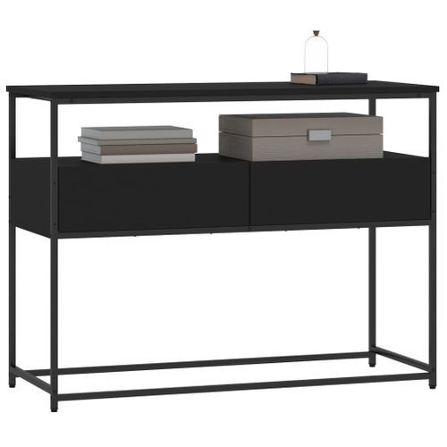 Table console noir 100x40x75 cm bois d'ingénierie - Photo n°3; ?>