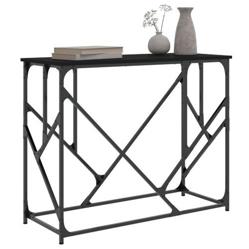 Table console noir 100x40x80 cm bois d'ingénierie - Photo n°3; ?>