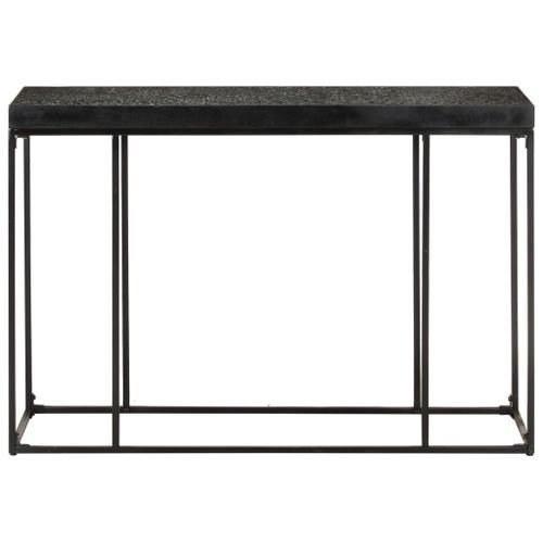 Table console Noir 110x35x76 cm Bois d'acacia et de manguier - Photo n°2; ?>