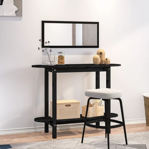 Table console Noir 110x40x80 cm Bois massif de pin - Photo n°2; ?>