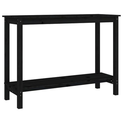 Table console Noir 110x40x80 cm Bois massif de pin - Photo n°2; ?>