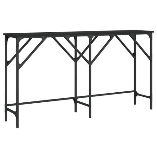 Table console noir 140x29x75 cm bois d'ingénierie - Photo n°2; ?>