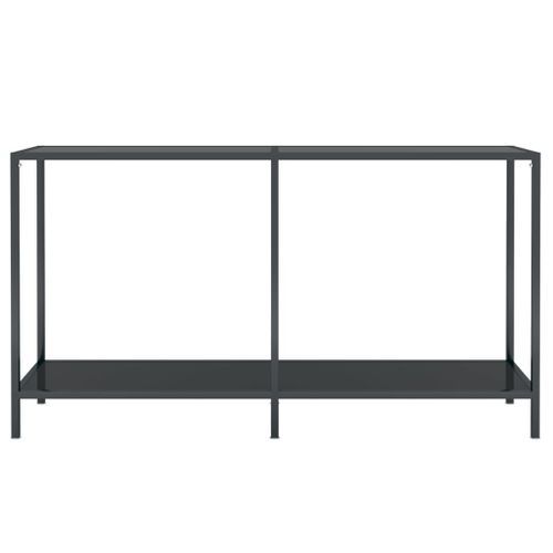 Table console Noir 140x35x75,5 cm Verre trempé - Photo n°3; ?>