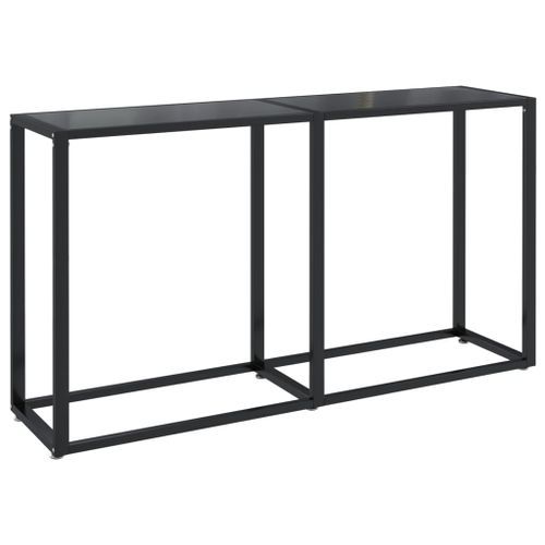 Table console Noir 140x35x75,5 cm Verre trempé - Photo n°2; ?>