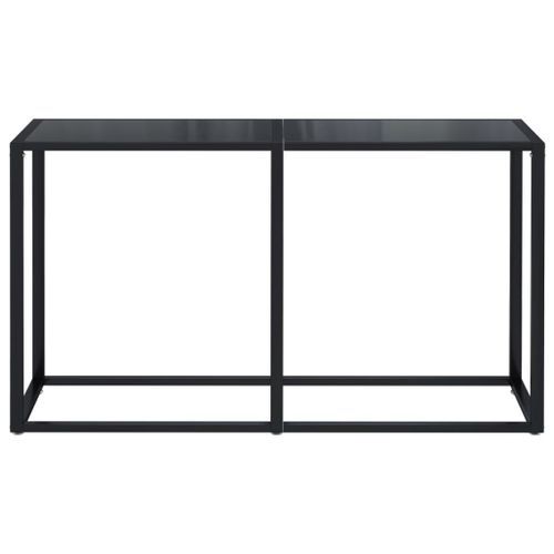 Table console Noir 140x35x75,5 cm Verre trempé - Photo n°3; ?>