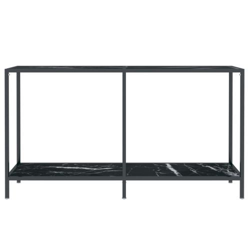 Table console Noir 140x35x75,5 cm Verre trempé - Photo n°3; ?>