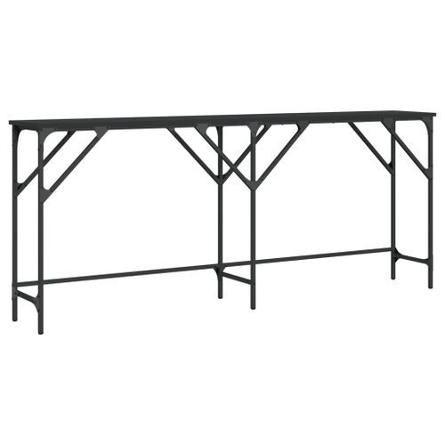 Table console noir 180x29x75 cm bois d'ingénierie - Photo n°2; ?>