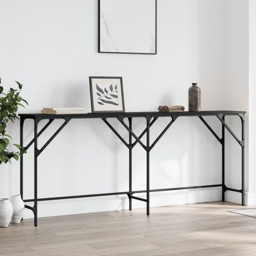 Table console noir 180x29x75 cm bois d'ingénierie - Photo n°3; ?>