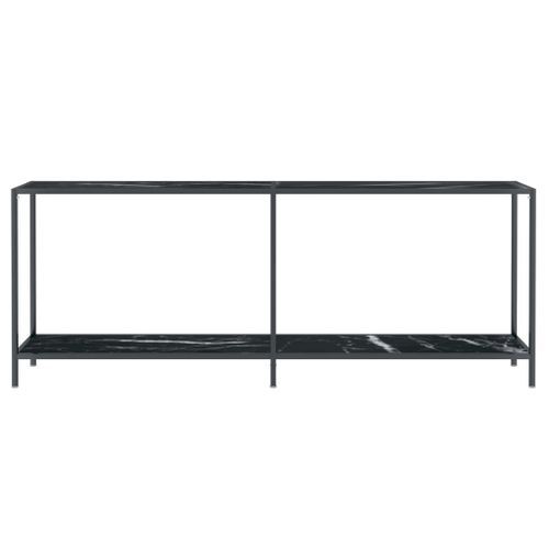 Table console Noir 200x35x75,5 cm Verre trempé - Photo n°3; ?>