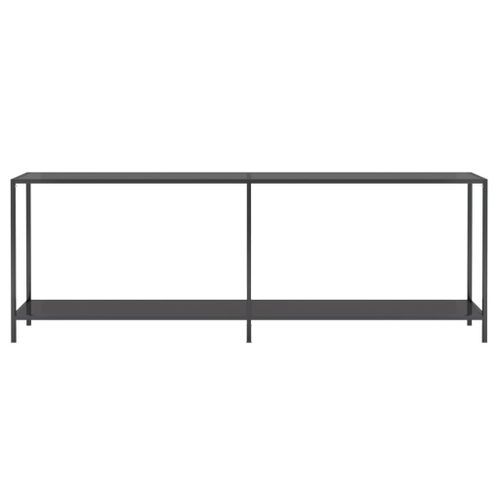 Table console Noir 220x35x75,5 cm Verre trempé - Photo n°3; ?>