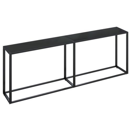 Table console Noir 220x35x75,5 cm Verre trempé - Photo n°2; ?>