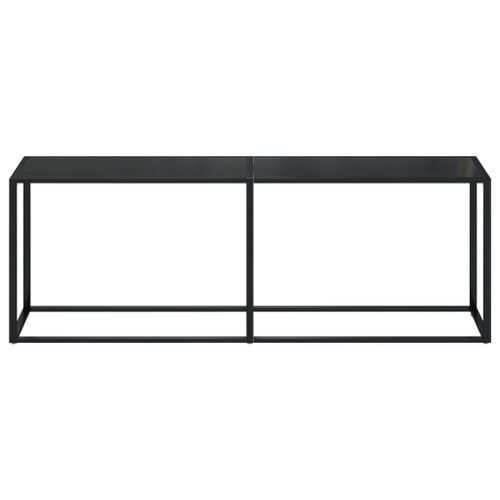 Table console Noir 220x35x75,5 cm Verre trempé - Photo n°3; ?>