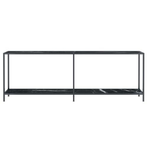 Table console Noir 220x35x75,5 cm Verre trempé - Photo n°3; ?>